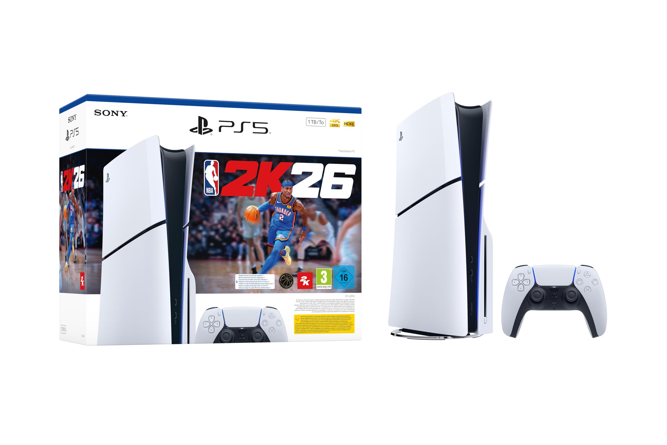 PS5 CONS WHITE SLIM C/LEC+DUALS 1TB+NBA 2K26