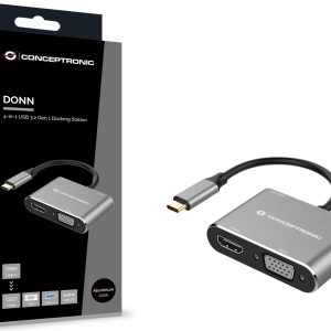 CONCEPTRONIC ADAPT 4 EN 1 USB-C 3.0 GRIS