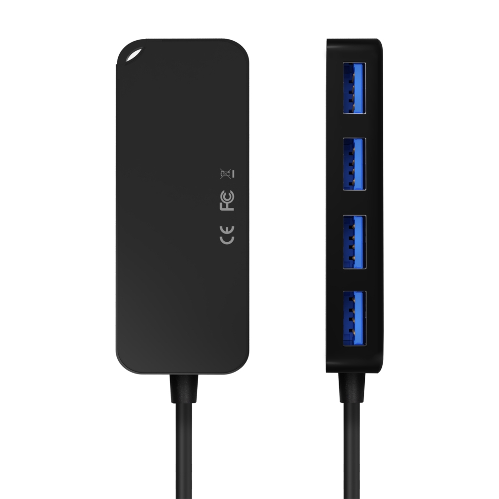 AISENS HUB USB-C 3.0 A 4XUSB-A 3.0 BK