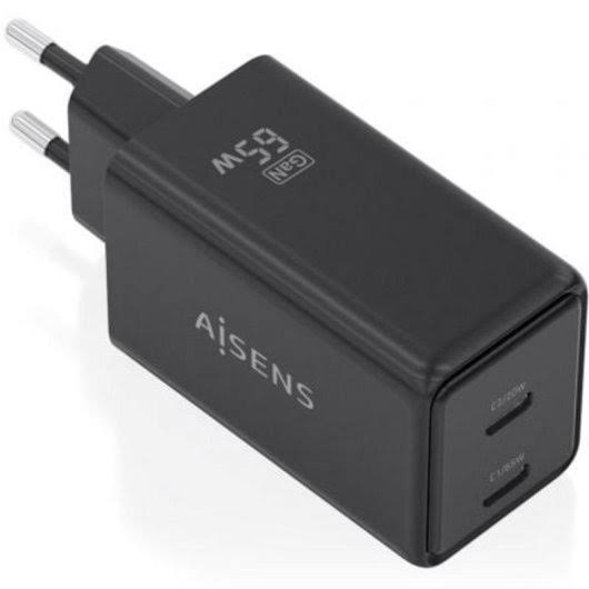 AISENS CARG PARED 65W 2XUSB-C NEGRO
